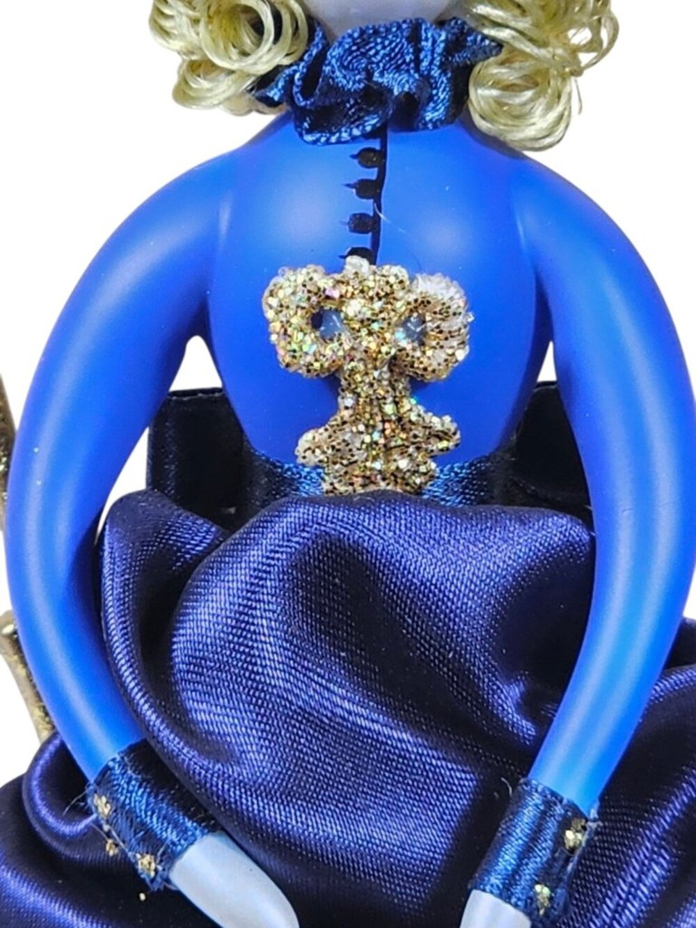 Kurt S Adler BLUE Hand Blown Glass ornament VICTORIAN LADY VTG - Picture 4 of 6